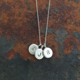 ingot triple initial sterling silver necklace