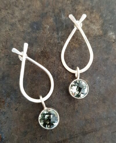 Green Amethyst Criss Cross Loops earrings