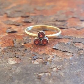 Amy Bixby Garnet Triplet Gold Ring