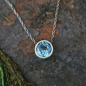 Dapple Pendant With Swiss Blue Topaz Custom Jewellery Nz