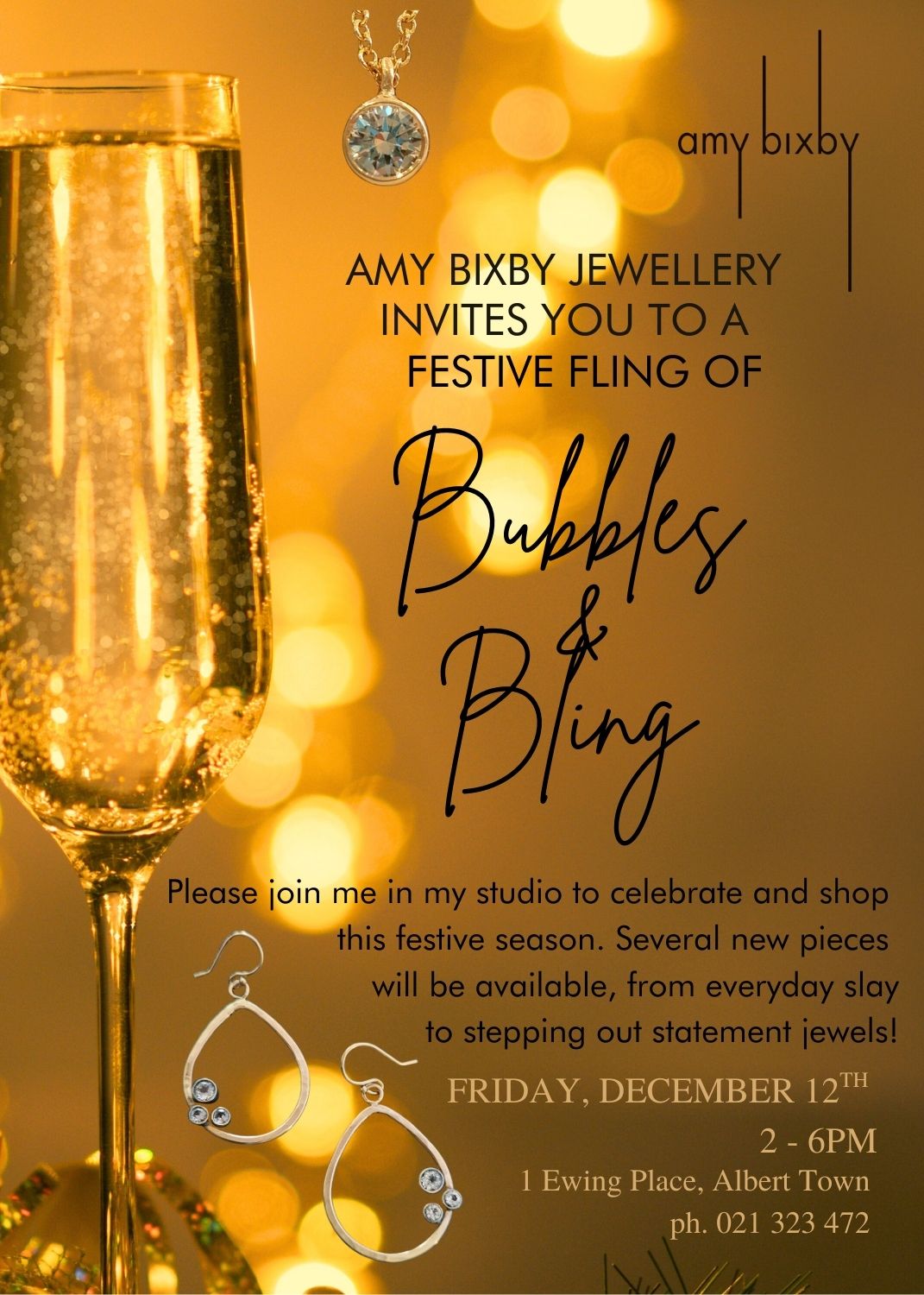 Bubbles & Bling Xmas 2025 Poster (5 X 7 In) Jpg
